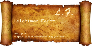 Leichtman Fedor névjegykártya